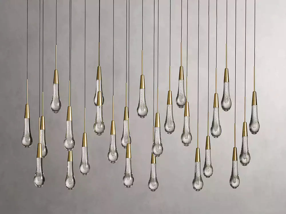 Solitaire Raindrop Linear Chandelier