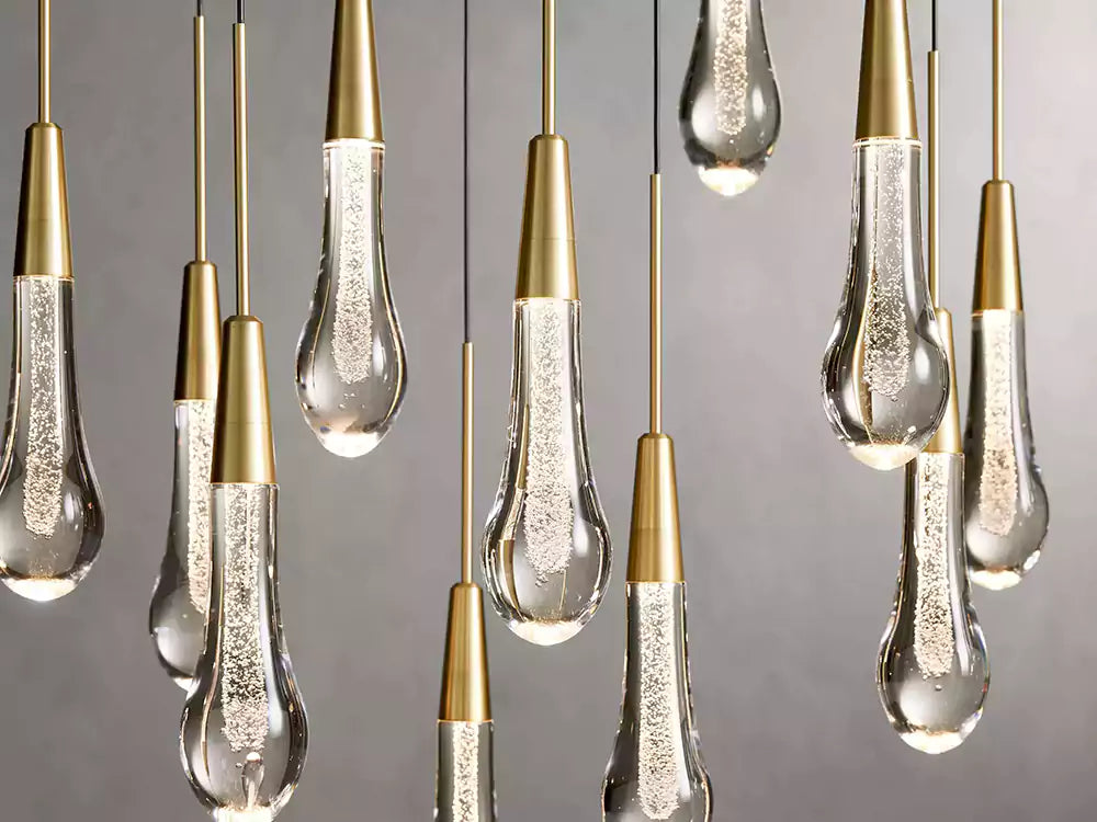 Solitaire Raindrop Linear Chandelier