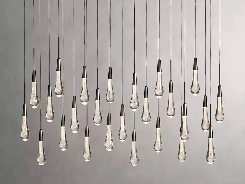 Solitaire Raindrop Linear Chandelier