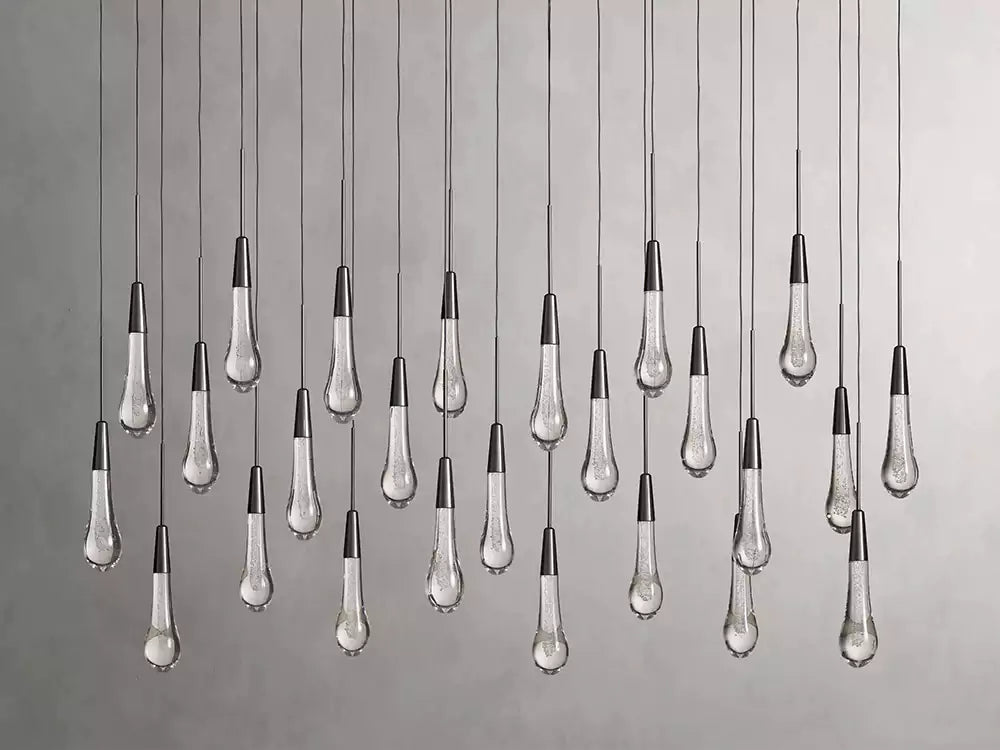 Solitaire Raindrop Linear Chandelier