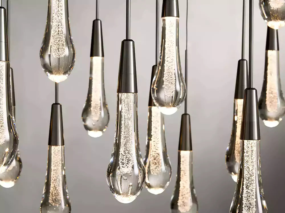 Solitaire Raindrop Linear Chandelier