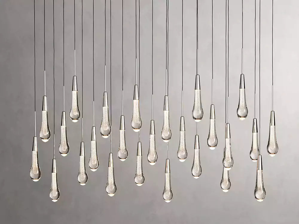 Solitaire Raindrop Linear Chandelier