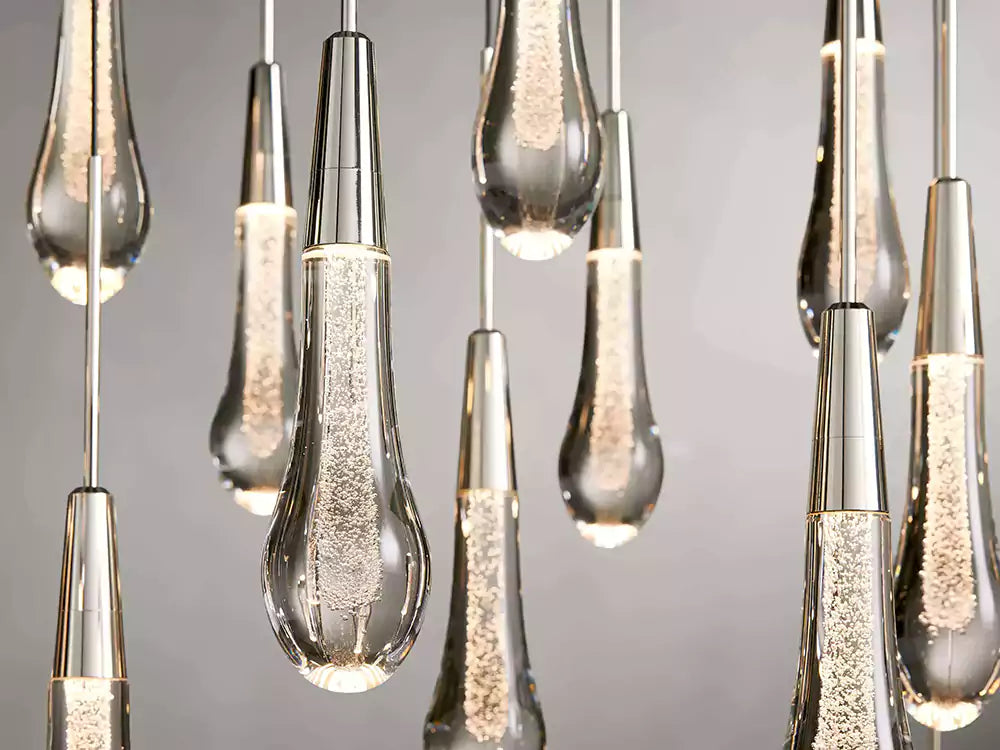 Solitaire Raindrop Linear Chandelier