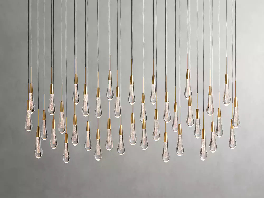 Solitaire Raindrop Linear Chandelier