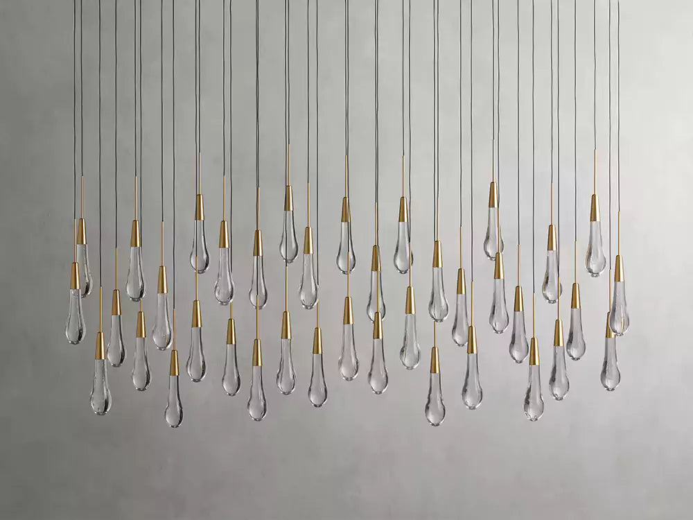 Solitaire Raindrop Linear Chandelier