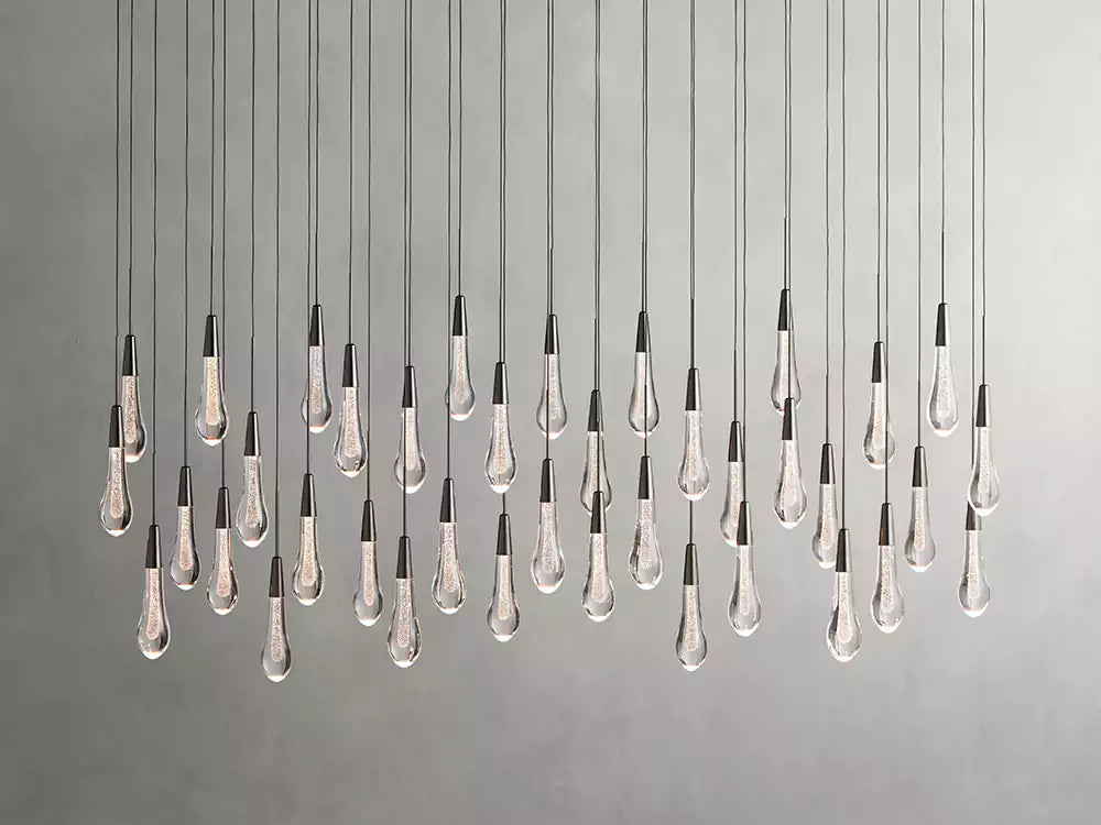 Solitaire Raindrop Linear Chandelier