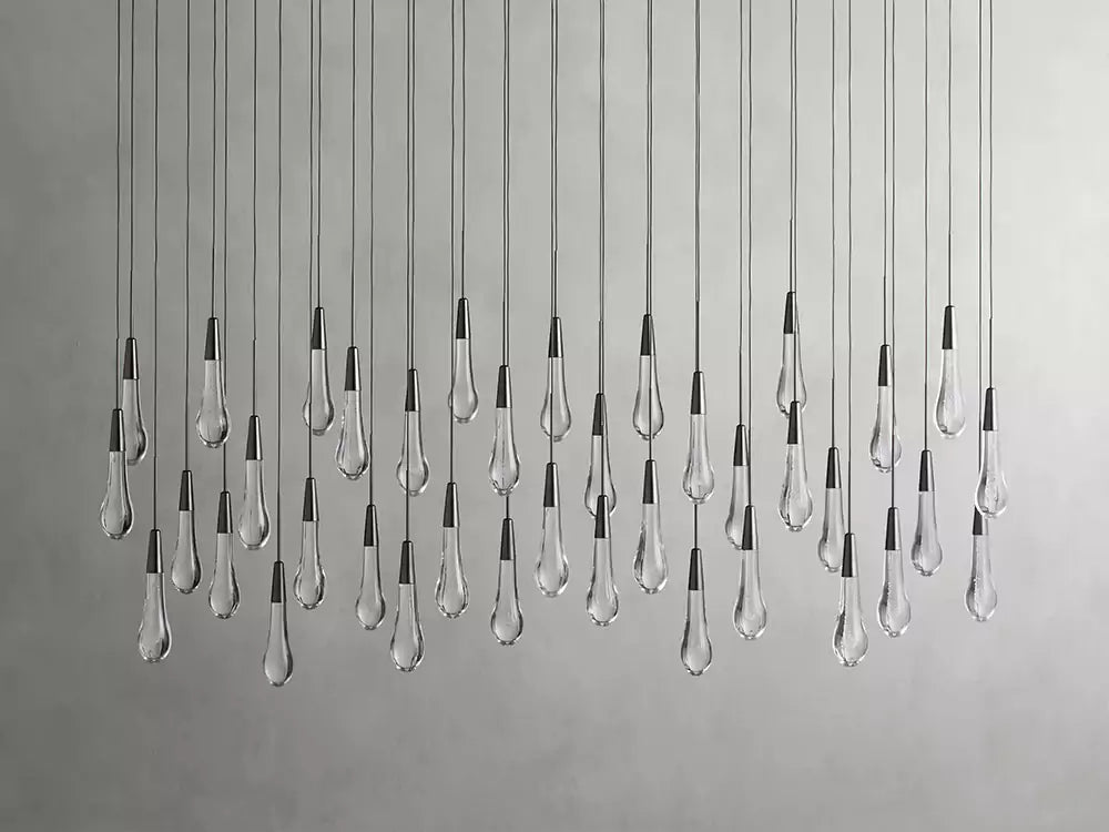 Solitaire Raindrop Linear Chandelier