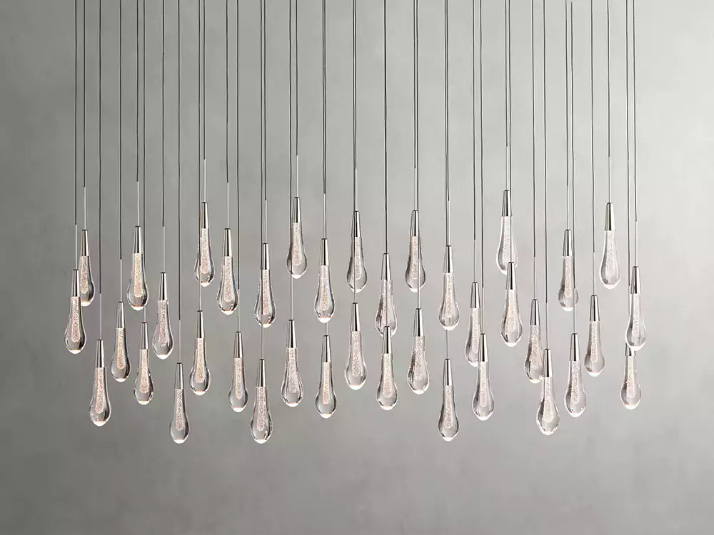 Solitaire Raindrop Linear Chandelier