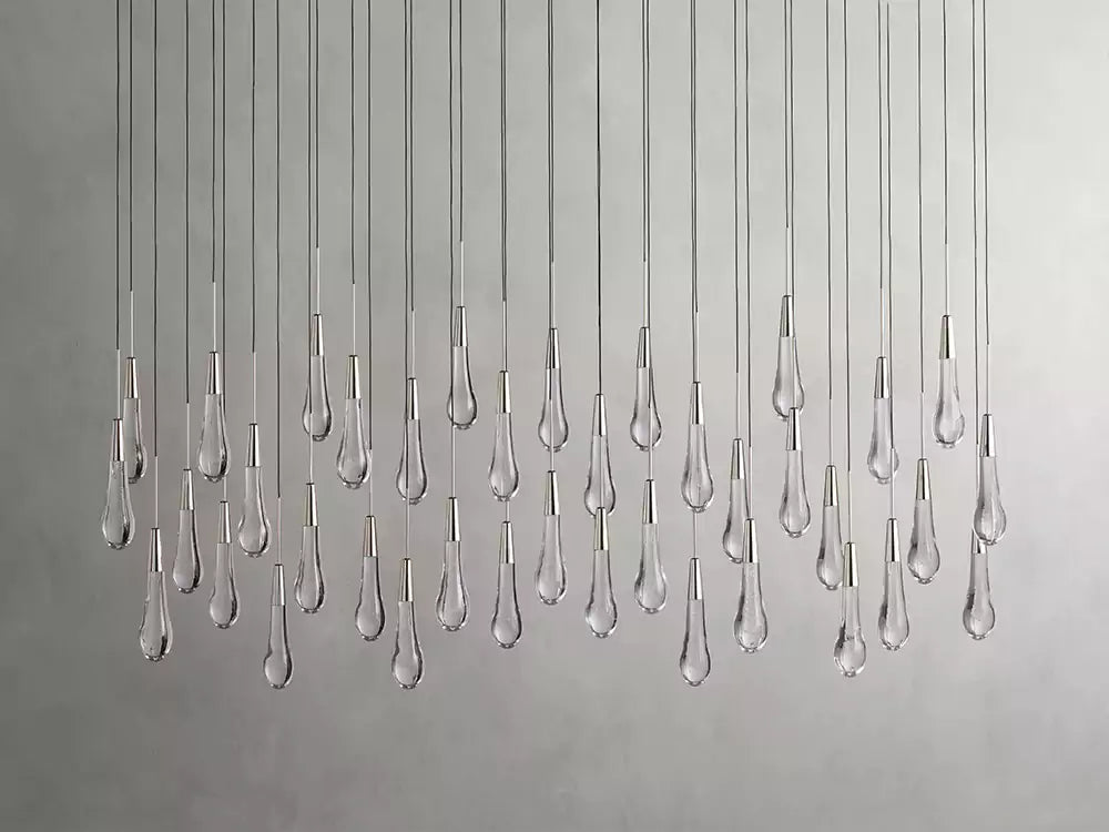 Solitaire Raindrop Linear Chandelier