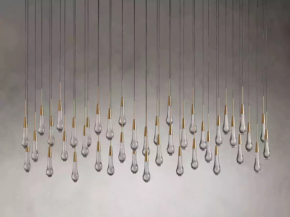 Solitaire Raindrop Linear Chandelier
