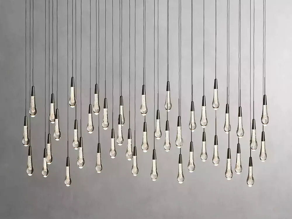 Solitaire Raindrop Linear Chandelier