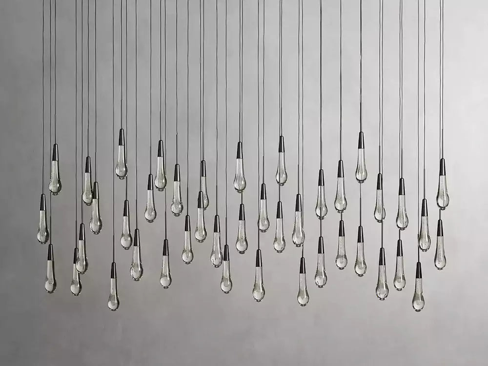 Solitaire Raindrop Linear Chandelier