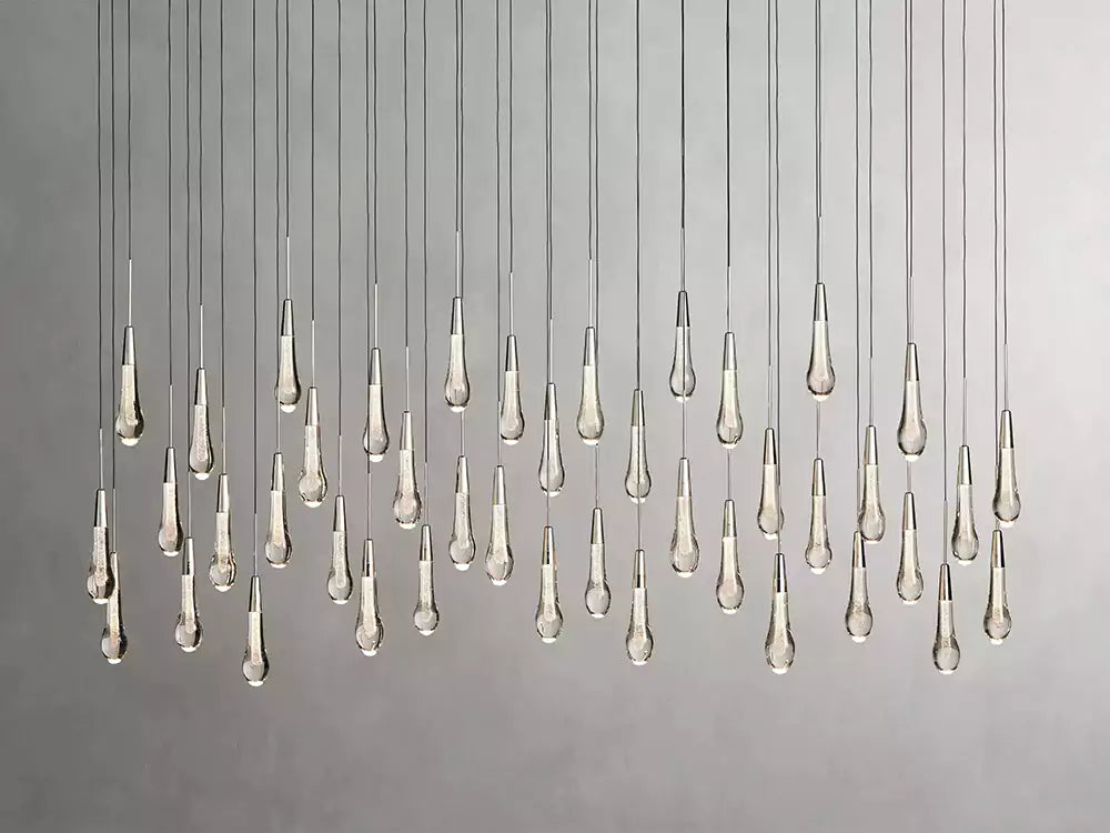 Solitaire Raindrop Linear Chandelier