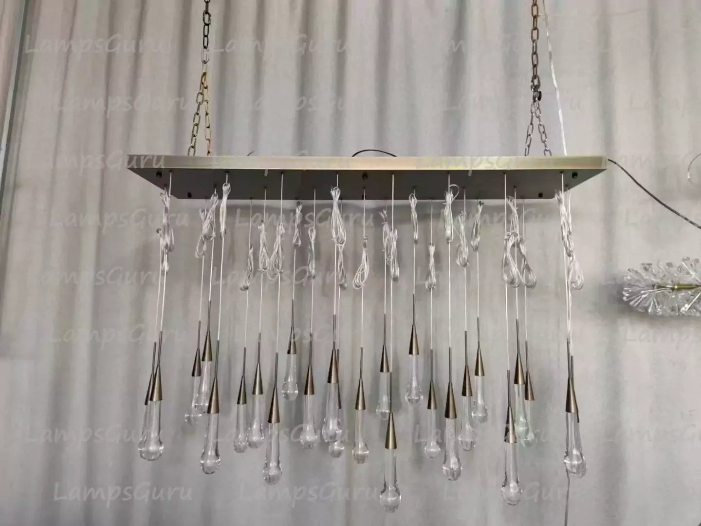 Solitaire Raindrop Linear Chandelier