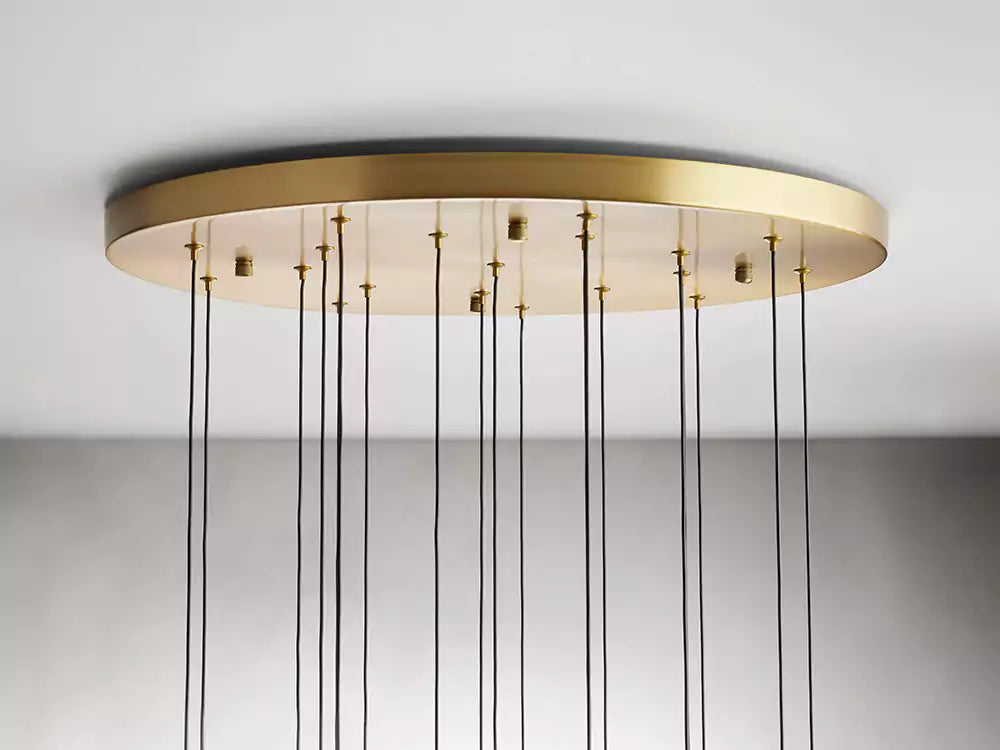Solitaire Raindrop Round Chandelier