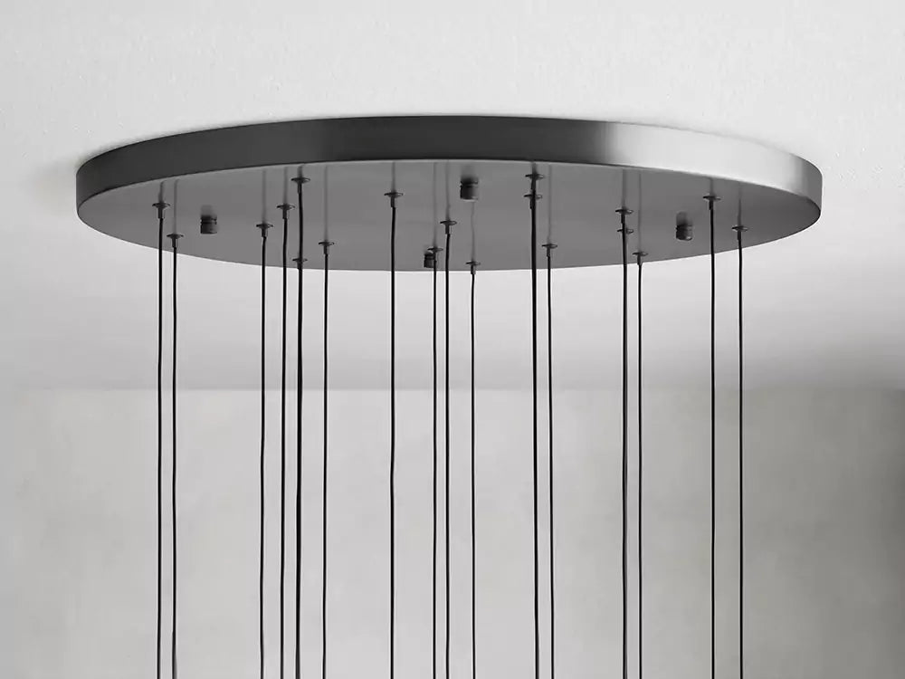Solitaire Raindrop Round Chandelier