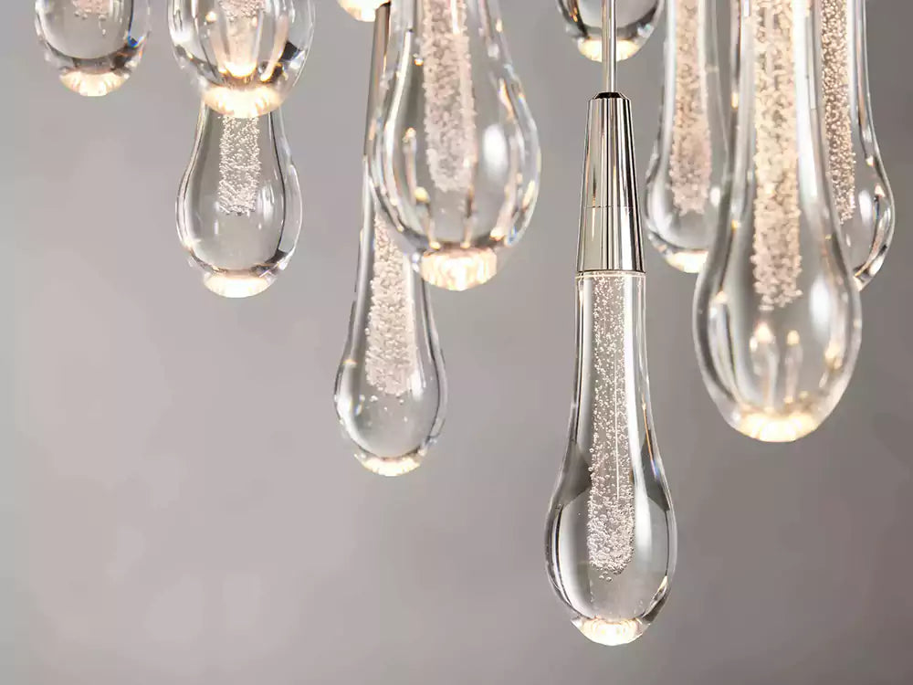 Solitaire Raindrop Round Chandelier