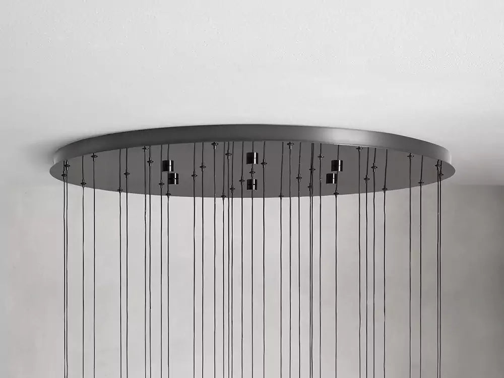 Solitaire Raindrop Round Chandelier