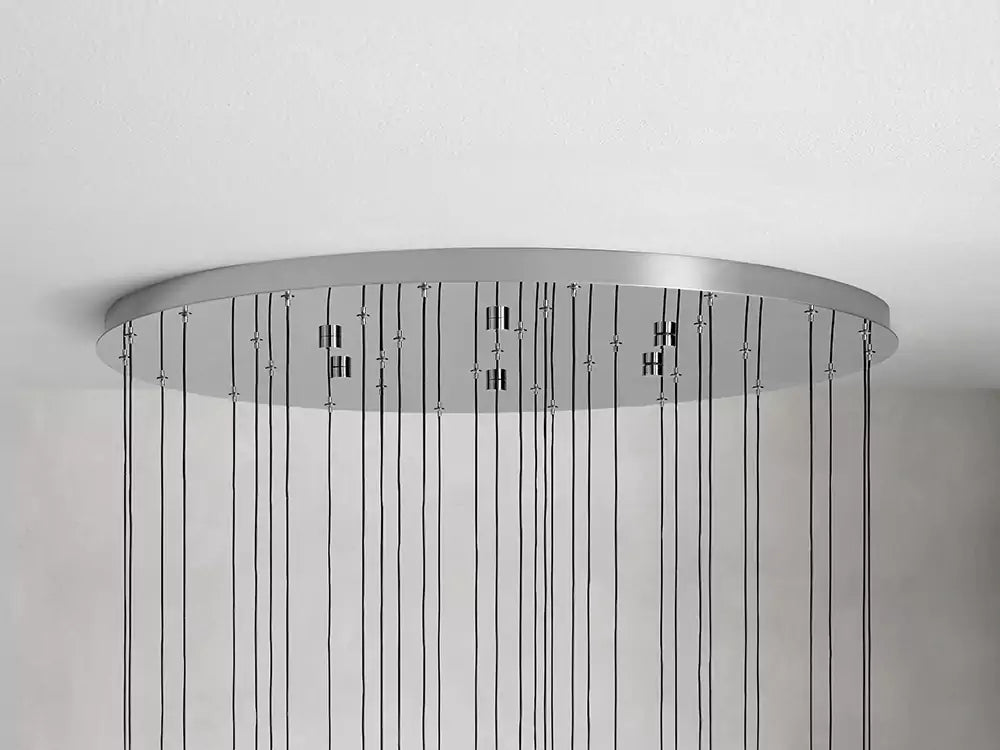 Solitaire Raindrop Round Chandelier