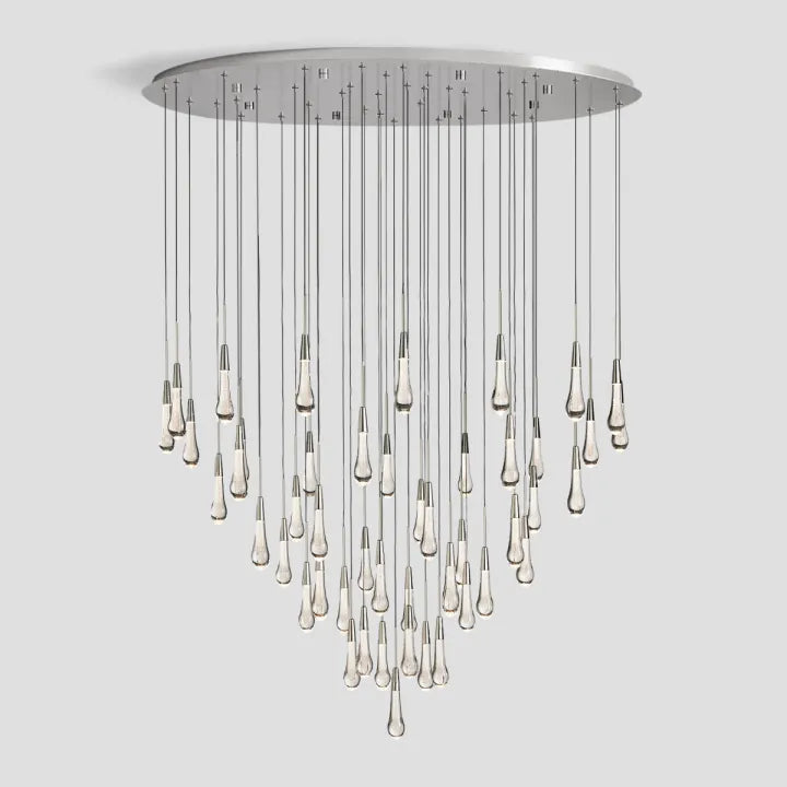Solitaire Raindrop Round Chandelier
