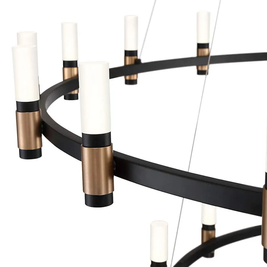 LG Abany LED 60 inch Brass and Black Chandelier Ceiling Light