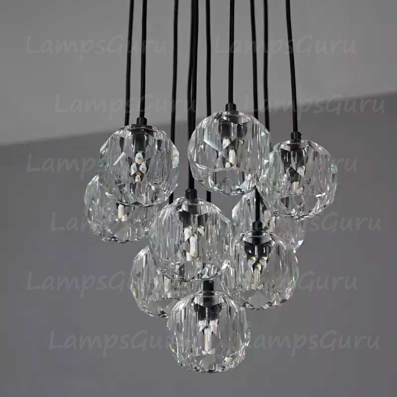 LG Boulla Glass Round Cluster Chandelier