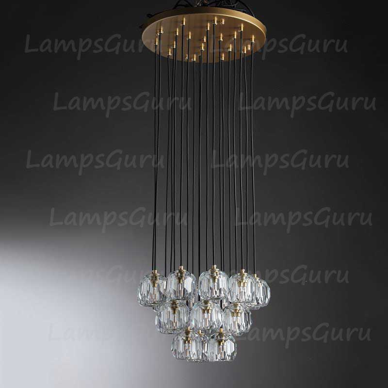 LG Boulla Glass Round Cluster Chandelier