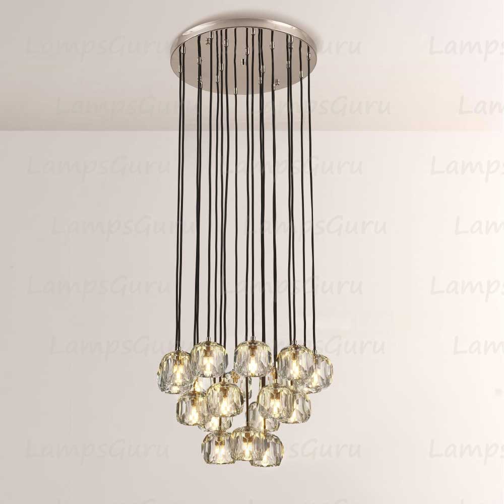 LG Boulla Glass Round Cluster Chandelier