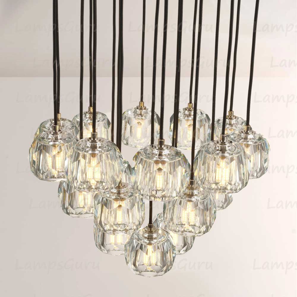 LG Boulla Glass Round Cluster Chandelier