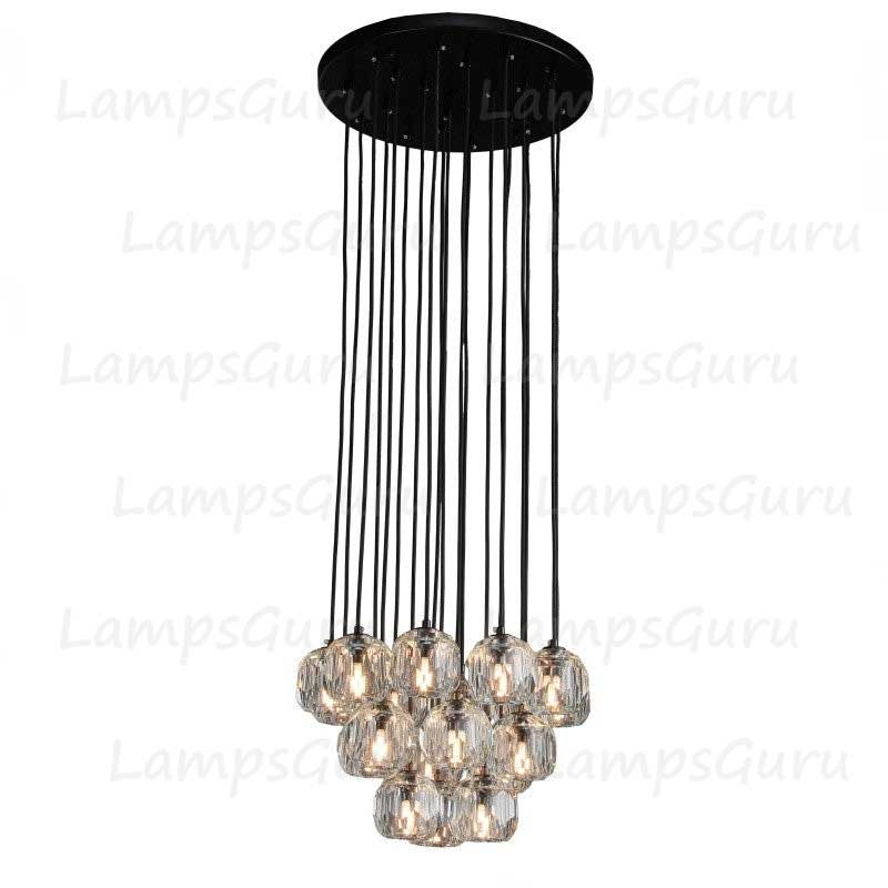 LG Boulla Glass Round Cluster Chandelier