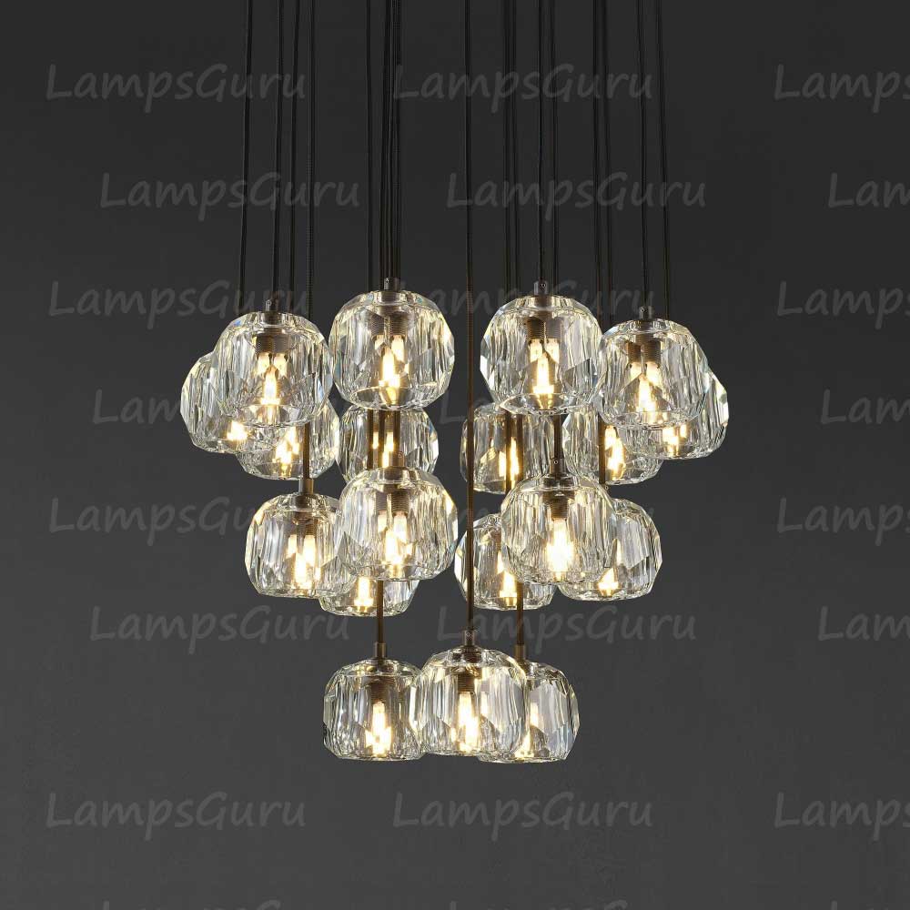 LG Boulla Glass Round Cluster Chandelier