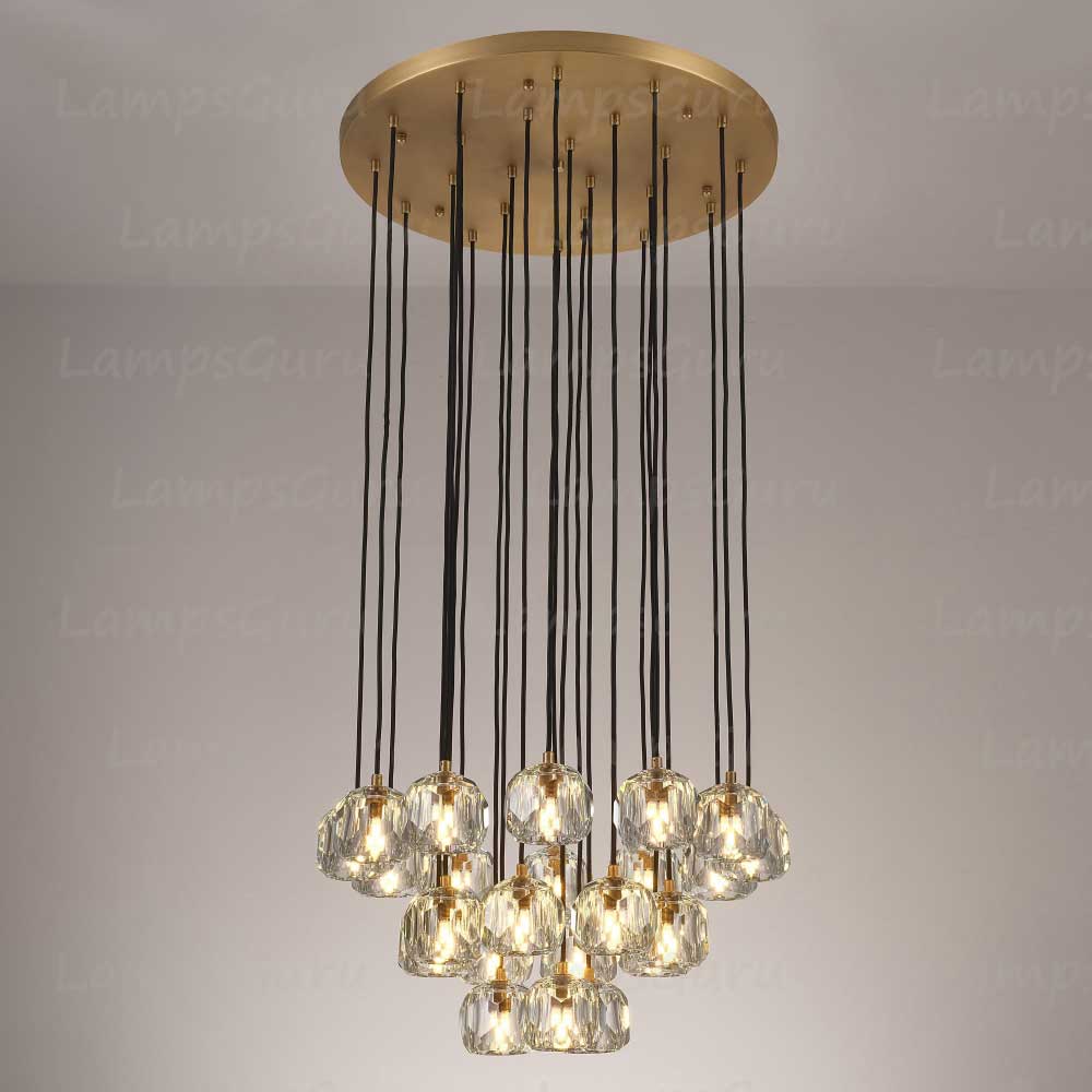 LG Boulla Glass Round Cluster Chandelier