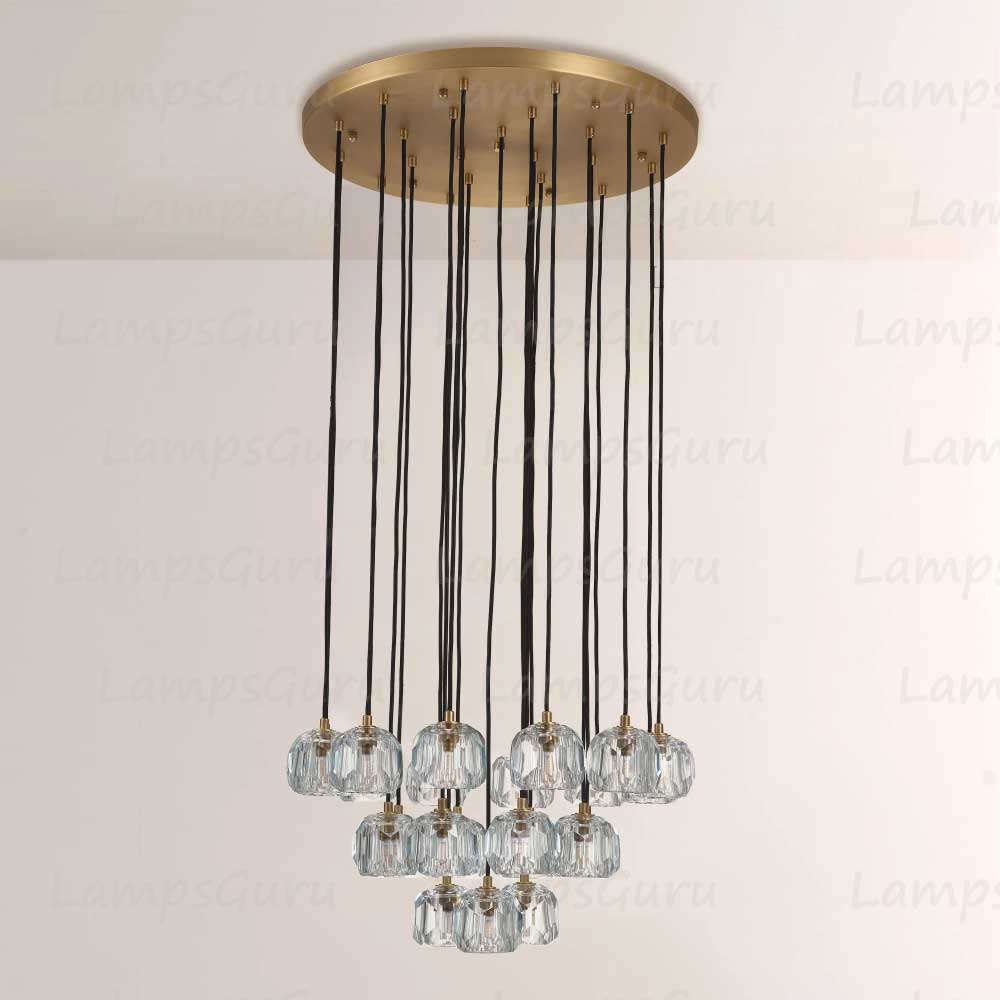 LG Boulla Glass Round Cluster Chandelier