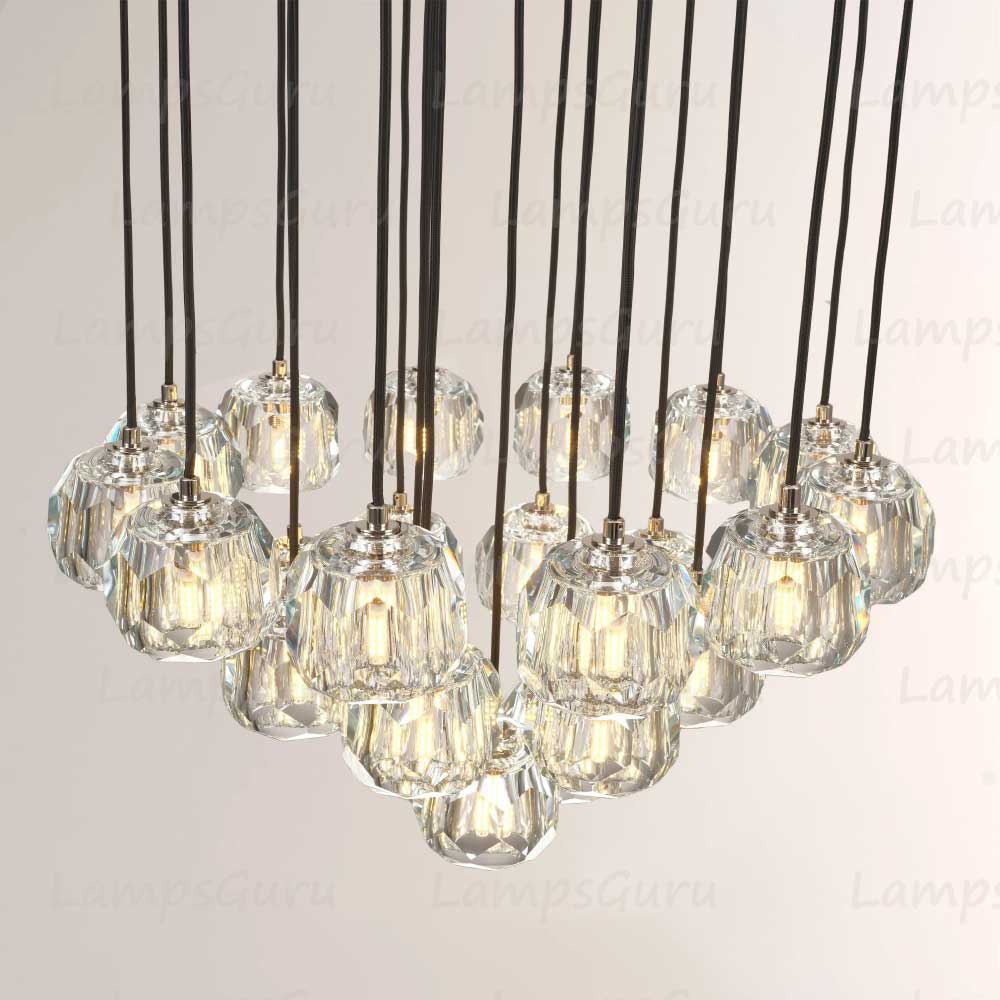 LG Boulla Glass Round Cluster Chandelier