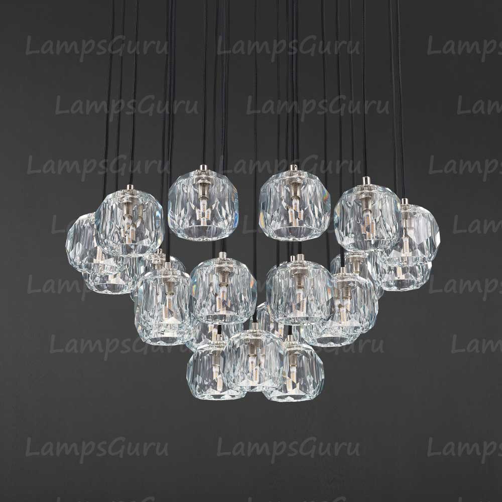 LG Boulla Glass Round Cluster Chandelier