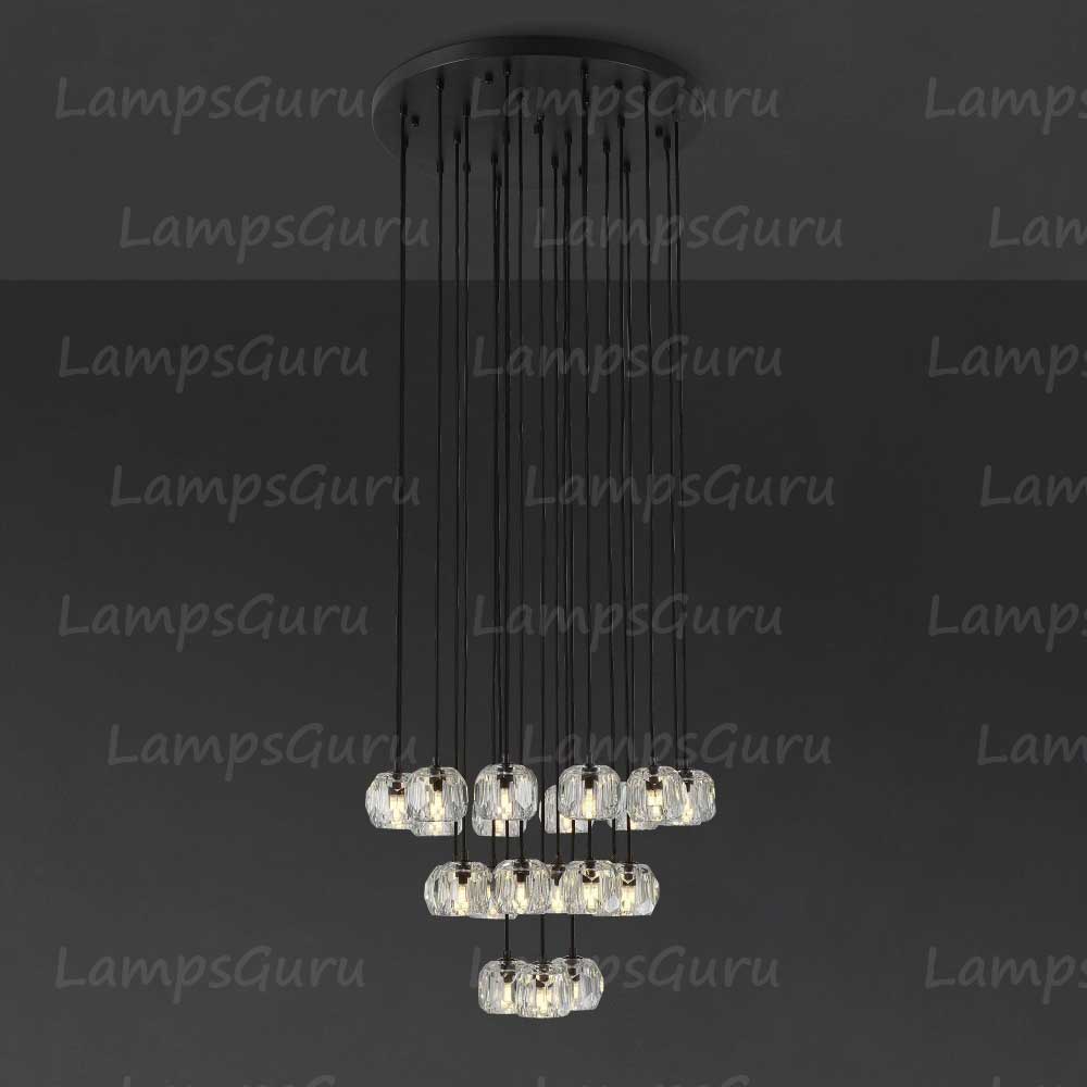 LG Boulla Glass Round Cluster Chandelier