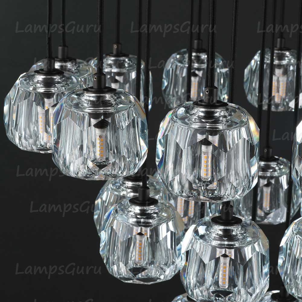 LG Boulla Glass Round Cluster Chandelier