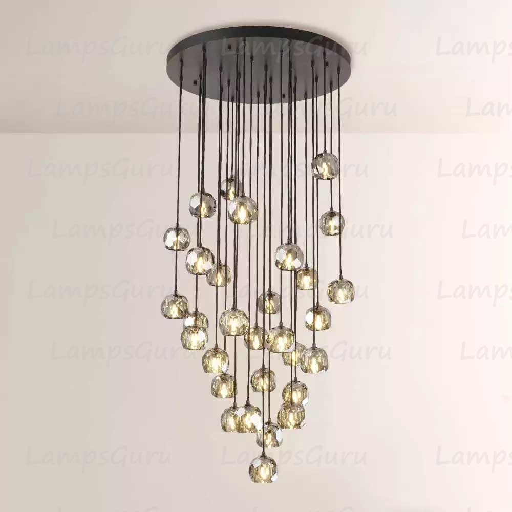 LG Boulla Glass Round Cluster Chandelier