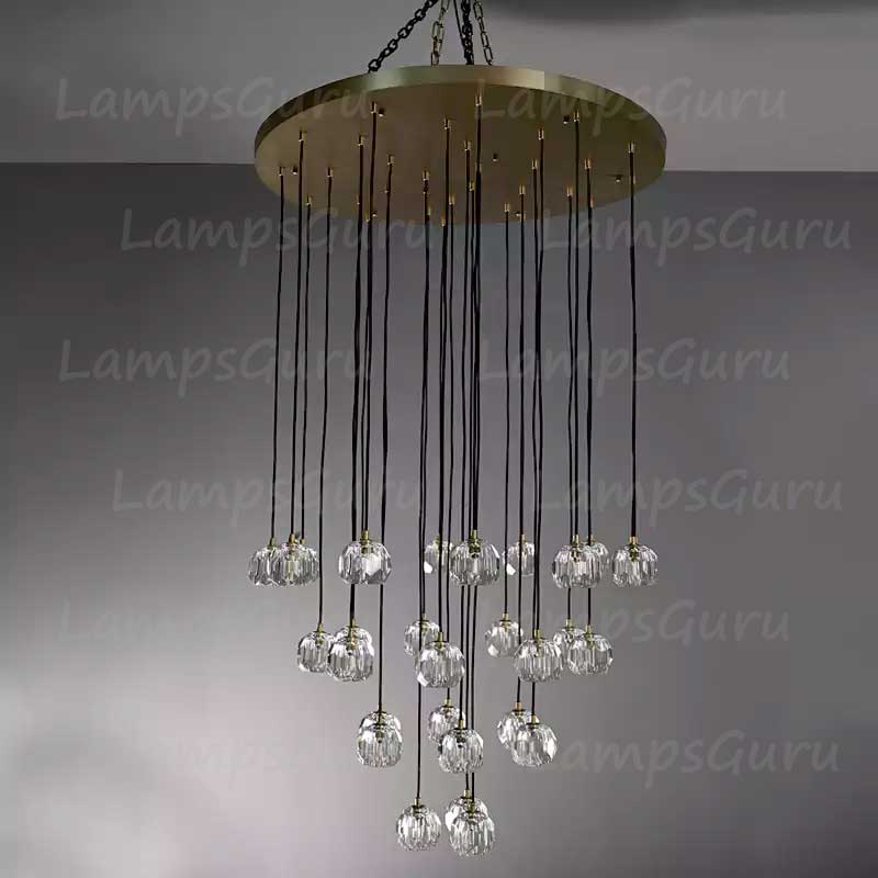 LG Boulla Glass Round Cluster Chandelier