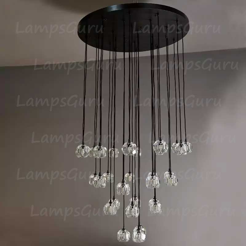 LG Boulla Glass Round Cluster Chandelier