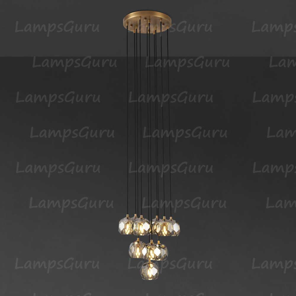 LG Boulla Glass Round Cluster Chandelier