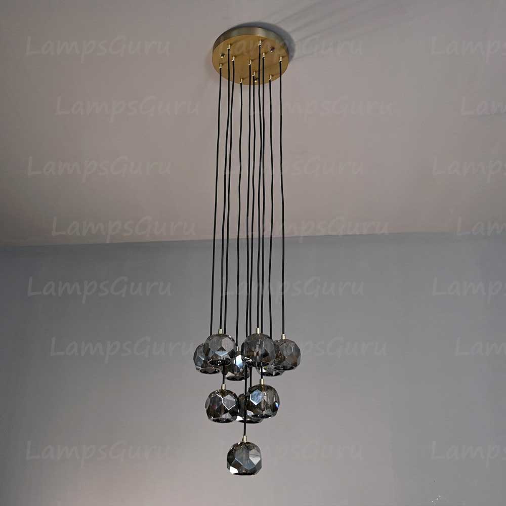 LG Boulla Glass Round Cluster Chandelier