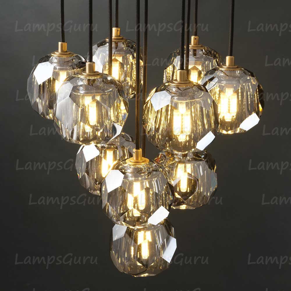 LG Boulla Glass Round Cluster Chandelier