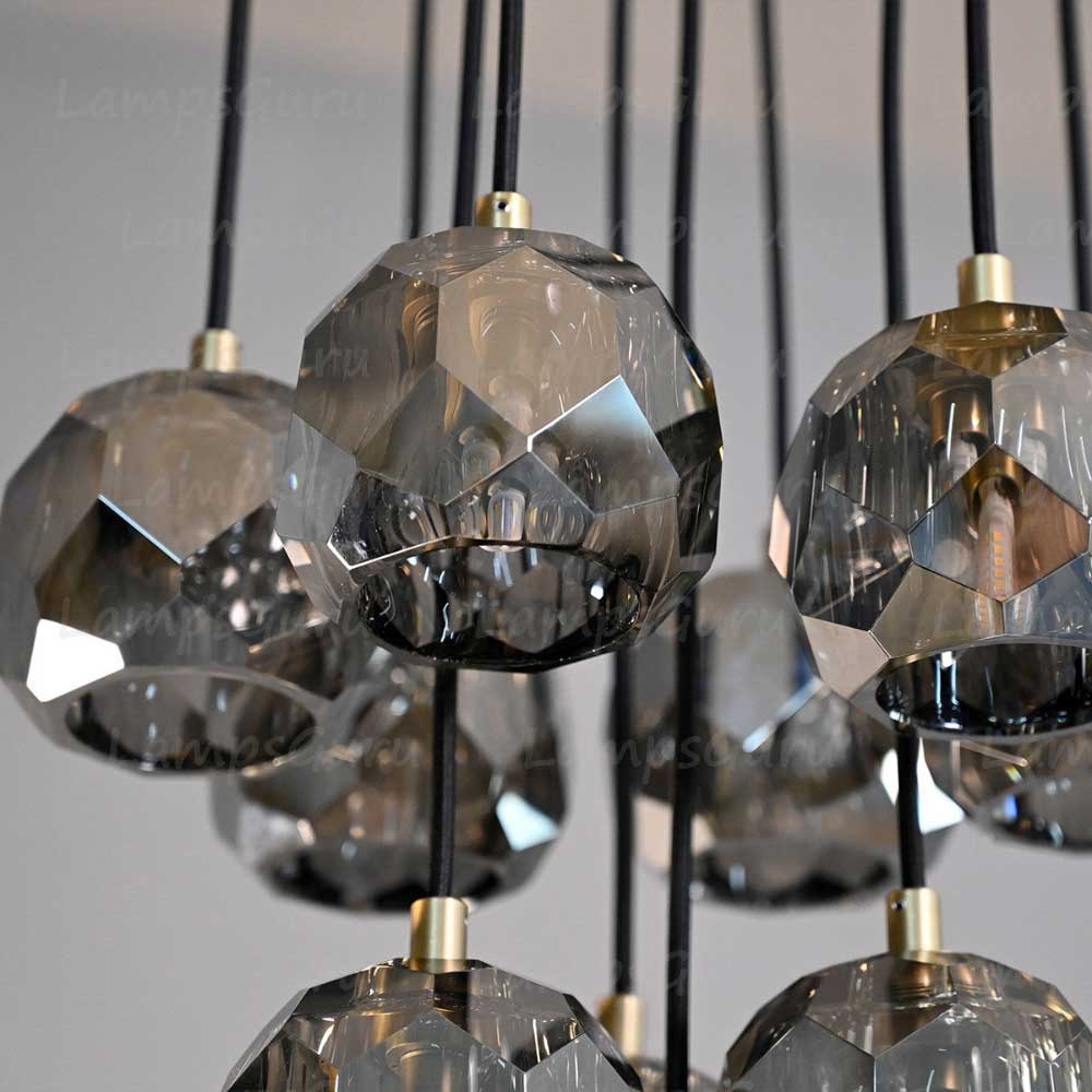 LG Boulla Glass Round Cluster Chandelier