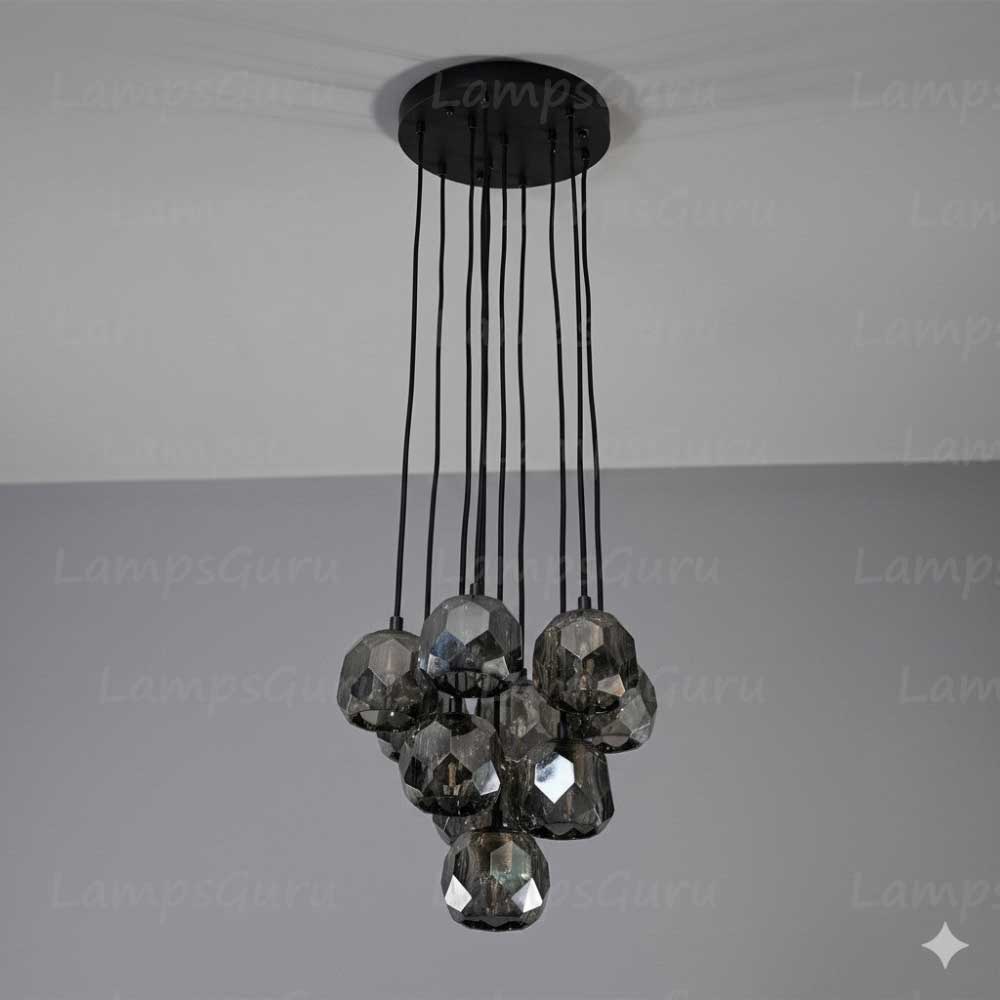 LG Boulla Glass Round Cluster Chandelier
