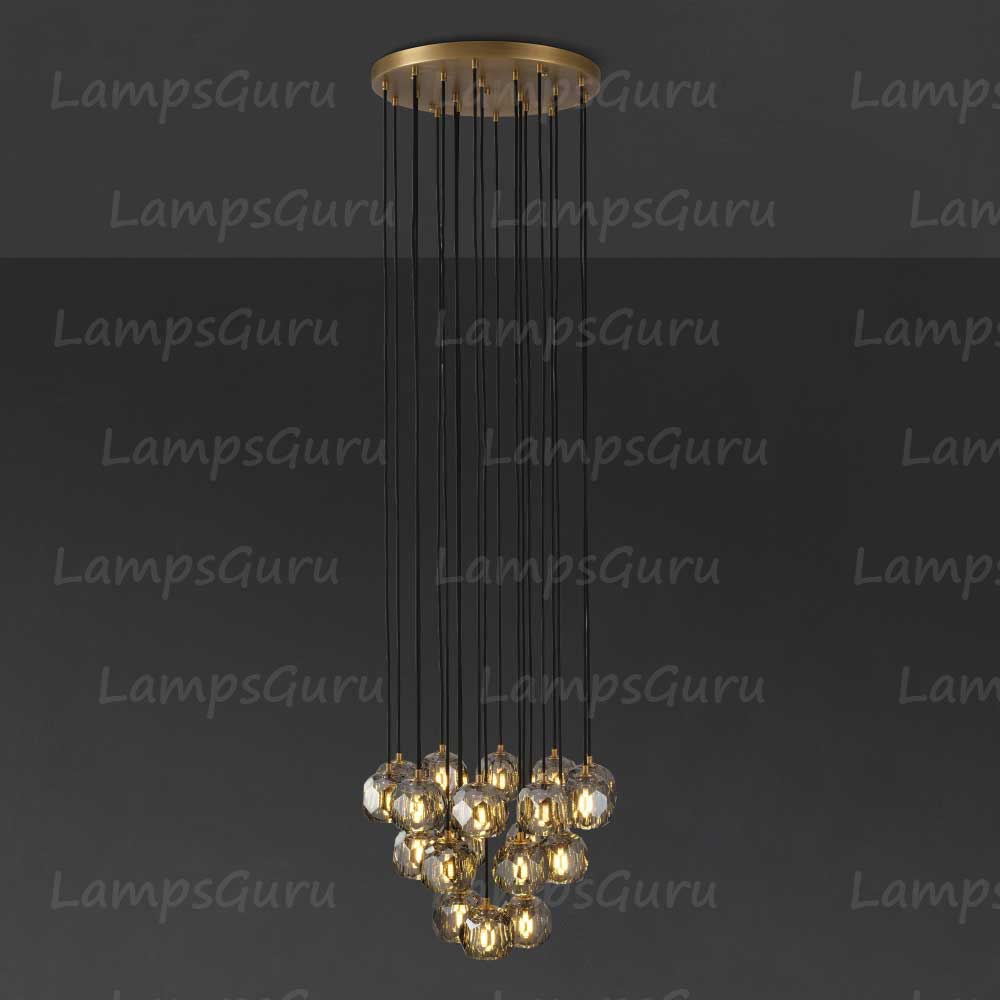 LG Boulla Glass Round Cluster Chandelier