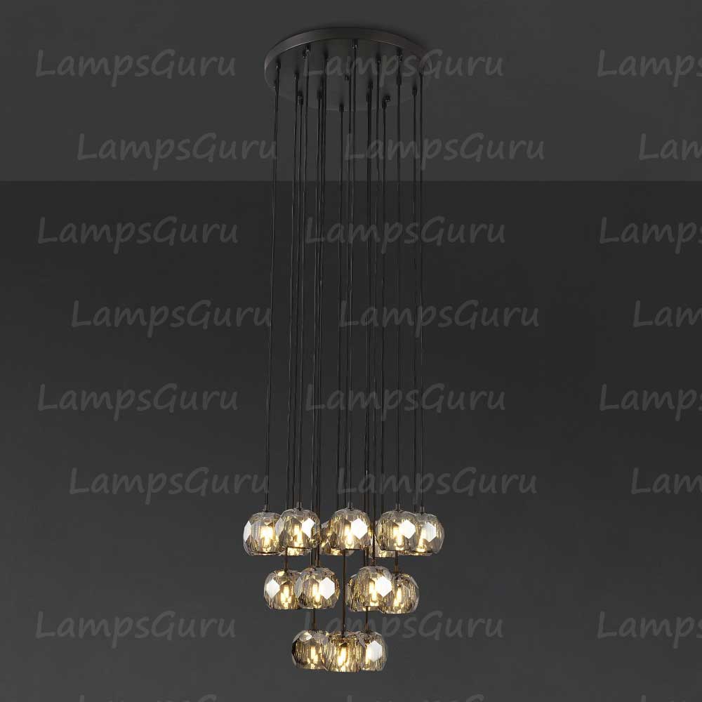LG Boulla Glass Round Cluster Chandelier