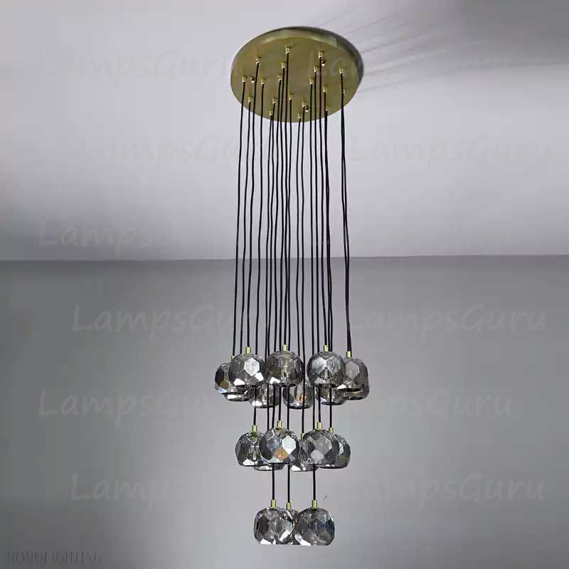 LG Boulla Glass Round Cluster Chandelier