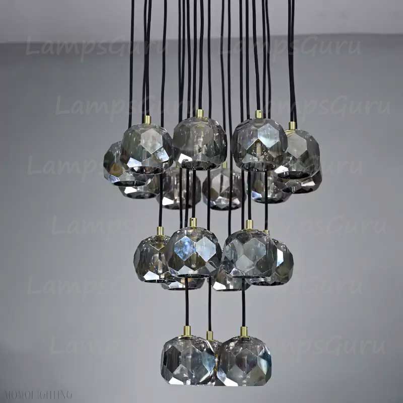 LG Boulla Glass Round Cluster Chandelier