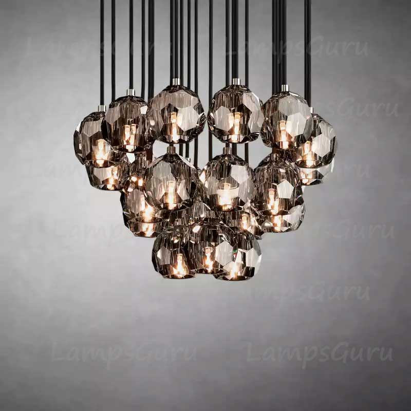 LG Boulla Glass Round Cluster Chandelier
